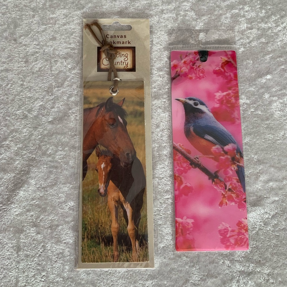 Bookmark Bundle!📚canvas Horse and Foal bookmark and Bird bookmark. New